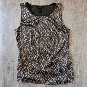 Ann Taylor mixed media patterned blouse